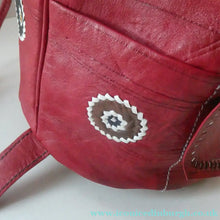 Load image into Gallery viewer, Vintage 1960s "Native America Style" Red Leather Duffle Bag

