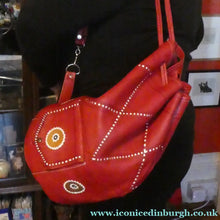 Load image into Gallery viewer, Vintage 1960s "Native America Style" Red Leather Duffle Bag
