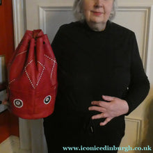 Load image into Gallery viewer, Vintage 1960s "Native America Style" Red Leather Duffle Bag
