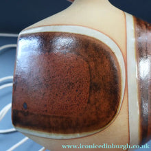 Load image into Gallery viewer, 1960s Medium TREMAEN Nanceddan Pottery Table Lamp. Original Hessian Shade &amp; Paper Label on Base
