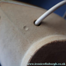 Load image into Gallery viewer, 1960s Medium TREMAEN Nanceddan Pottery Table Lamp. Original Hessian Shade &amp; Paper Label on Base
