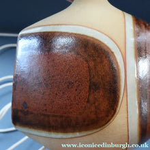 Load image into Gallery viewer, 1960s Medium TREMAEN Nanceddan Pottery Table Lamp. Original Hessian Shade &amp; Paper Label on Base
