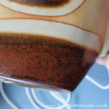 Load image into Gallery viewer, 1960s Large TREMAEN Nanceddan Pottery Table Lamp. Original Hessian Shade &amp; Paper Label on Base - British Ceramics

