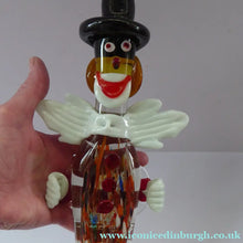 Load image into Gallery viewer, Vintage MURANO GLASS Clown. Black Top Hat and Massive White Bow
