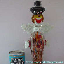 Load image into Gallery viewer, Vintage MURANO GLASS Clown. Black Top Hat and Massive White Bow
