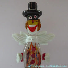Load image into Gallery viewer, Vintage MURANO GLASS Clown. Black Top Hat and Massive White Bow
