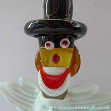Load image into Gallery viewer, Vintage MURANO GLASS Clown. Black Top Hat and Massive White Bow
