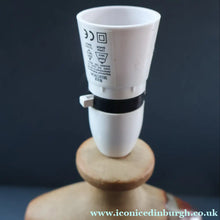 Load image into Gallery viewer, 1960s Medium TREMAEN Nanceddan Pottery Table Lamp. Original Hessian Shade &amp; Paper Label on Base
