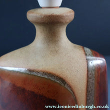 Load image into Gallery viewer, 1960s Medium TREMAEN Nanceddan Pottery Table Lamp. Original Hessian Shade &amp; Paper Label on Base
