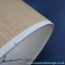 Load image into Gallery viewer, 1960s Medium TREMAEN Nanceddan Pottery Table Lamp. Original Hessian Shade &amp; Paper Label on Base
