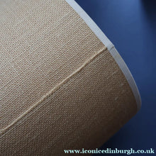 Load image into Gallery viewer, 1960s Medium TREMAEN Nanceddan Pottery Table Lamp. Original Hessian Shade &amp; Paper Label on Base
