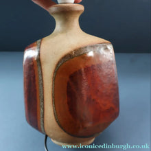 Load image into Gallery viewer, 1960s Medium TREMAEN Nanceddan Pottery Table Lamp. Original Hessian Shade &amp; Paper Label on Base
