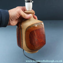 Load image into Gallery viewer, 1960s Medium TREMAEN Nanceddan Pottery Table Lamp. Original Hessian Shade &amp; Paper Label on Base
