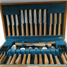 Load image into Gallery viewer, 1960s Mills Moore Walnut and Steel Cutlery Canteen. Original Box. Sheffield
