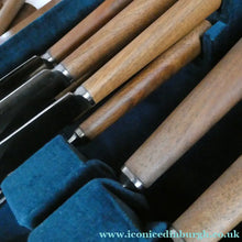 Load image into Gallery viewer, 1960s Mills Moore Walnut and Steel Cutlery Canteen. Original Box. Sheffield
