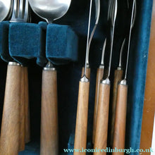 Load image into Gallery viewer, 1960s Mills Moore Walnut and Steel Cutlery Canteen. Original Box. Sheffield
