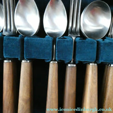 Load image into Gallery viewer, 1960s Mills Moore Walnut and Steel Cutlery Canteen. Original Box. Sheffield
