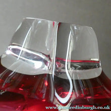 Load image into Gallery viewer, HOSPODKA Chribska. Fine MINIATURE 1960s Pink and Clear Cased Glass Bowl with Wing Details
