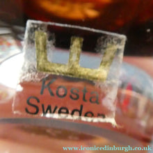Load image into Gallery viewer, 1960s MONA MORALES SCHILDT Kosta Miniature SWEDISH Glass Bowl. With Kosta Label and Signed SH 5358
