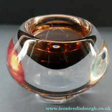 Load image into Gallery viewer, 1960s MONA MORALES SCHILDT Kosta Miniature SWEDISH Glass Bowl. With Kosta Label and Signed SH 5358
