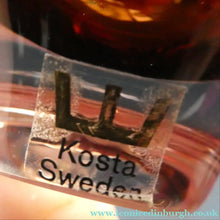 Load image into Gallery viewer, 1960s MONA MORALES SCHILDT Kosta Miniature SWEDISH Glass Bowl. With Kosta Label and Signed SH 5358
