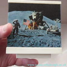 Load image into Gallery viewer, 1960s MOON LANDING Apollo 11. Original 1969 Issue Money Bank. Made in Finland for Edinburgh Savings Bank - Vintage Toy
