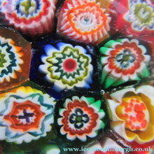 Load image into Gallery viewer, Vintage Made in Murano Label Close Pack Paperweight Millefiori Canes
