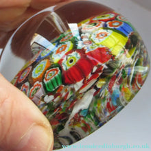 Load image into Gallery viewer, Vintage Made in Murano Label Close Pack Paperweight Millefiori Canes
