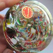 Load image into Gallery viewer, Vintage Made in Murano Label Close Pack Paperweight Millefiori Canes

