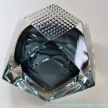 Load image into Gallery viewer, 1960s MURANO Glass Bowl. Vintage Sommerso Geode Grey and Clear Glass Chunky Bowl

