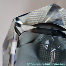 Load image into Gallery viewer, 1960s MURANO Glass Bowl. Vintage Sommerso Geode Grey and Clear Glass Chunky Bowl
