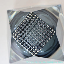Load image into Gallery viewer, 1960s MURANO Glass Bowl. Vintage Sommerso Geode Grey and Clear Glass Chunky Bowl
