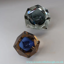 Load image into Gallery viewer, 1960s MURANO Glass Bowl. Vintage Sommerso Geode Grey and Clear Glass Chunky Bowl
