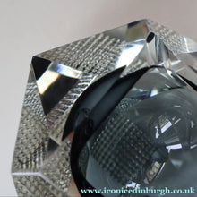 Load image into Gallery viewer, 1960s MURANO Glass Bowl. Vintage Sommerso Geode Grey and Clear Glass Chunky Bowl
