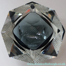 Load image into Gallery viewer, 1960s MURANO Glass Bowl. Vintage Sommerso Geode Grey and Clear Glass Chunky Bowl
