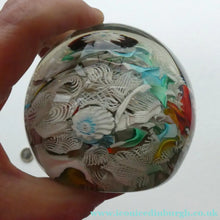 Load image into Gallery viewer, Vintage 1960s FRATELLO TOSO Paperweight; Large Millefiori Canes and Scambled Latticino Canes
