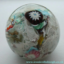Load image into Gallery viewer, Vintage 1960s FRATELLO TOSO Paperweight; Large Millefiori Canes and Scambled Latticino Canes
