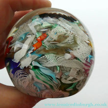 Load image into Gallery viewer, Vintage 1960s FRATELLO TOSO Paperweight; Large Millefiori Canes and Scambled Latticino Canes
