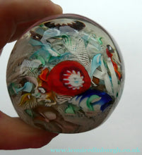 Load image into Gallery viewer, Vintage 1960s FRATELLO TOSO Paperweight; Large Millefiori Canes and Scambled Latticino Canes
