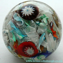 Load image into Gallery viewer, Vintage 1960s FRATELLO TOSO Paperweight; Large Millefiori Canes and Scambled Latticino Canes
