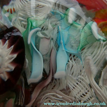 Load image into Gallery viewer, Vintage 1960s FRATELLO TOSO Paperweight; Large Millefiori Canes and Scambled Latticino Canes
