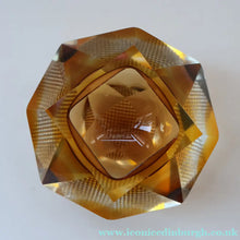 Load image into Gallery viewer, 1960s MURANO Glass Bowl. Vintage Sommerso Geode Golden Amber and Clear Glass Chunky Bowl - European Glass
