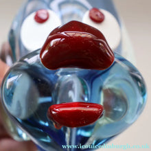 Load image into Gallery viewer, Vintage 1960s MURANO Glass Comical Dog with Large Head with Large Applied Eyes, Red Nose and Wee Sticky Out Tongue
