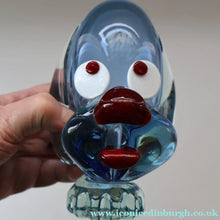 Load image into Gallery viewer, Vintage 1960s MURANO Glass Comical Dog with Large Head with Large Applied Eyes, Red Nose and Wee Sticky Out Tongue
