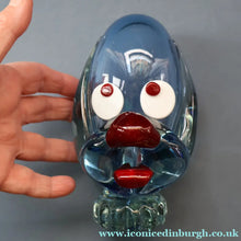 Load image into Gallery viewer, Vintage 1960s MURANO Glass Comical Dog with Large Head with Large Applied Eyes, Red Nose and Wee Sticky Out Tongue
