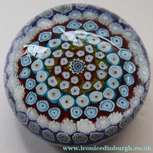 Load image into Gallery viewer, 1960s Murano Glass Paperweight. Fratelli Toso. Magnum Size. Fine Carpet of Millefiori Example - Paperweight Archive
