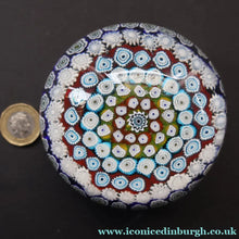 Load image into Gallery viewer, 1960s Murano Glass Paperweight. Fratelli Toso. Magnum Size. Fine Carpet of Millefiori Example - Paperweight Archive
