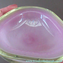 Load image into Gallery viewer, Vintage Murano Glass Geode Bowl Pink and White Seguso Style
