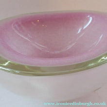 Load image into Gallery viewer, Vintage Murano Glass Geode Bowl Pink and White Seguso Style
