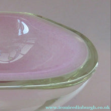 Load image into Gallery viewer, Vintage Murano Glass Geode Bowl Pink and White Seguso Style

